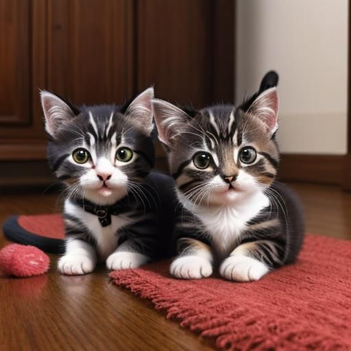 Adorable Kitten Surrounded by Things