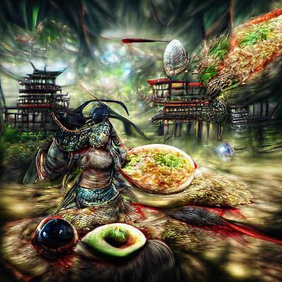 Majestic Eight-Headed Serpent Artwork in 8k