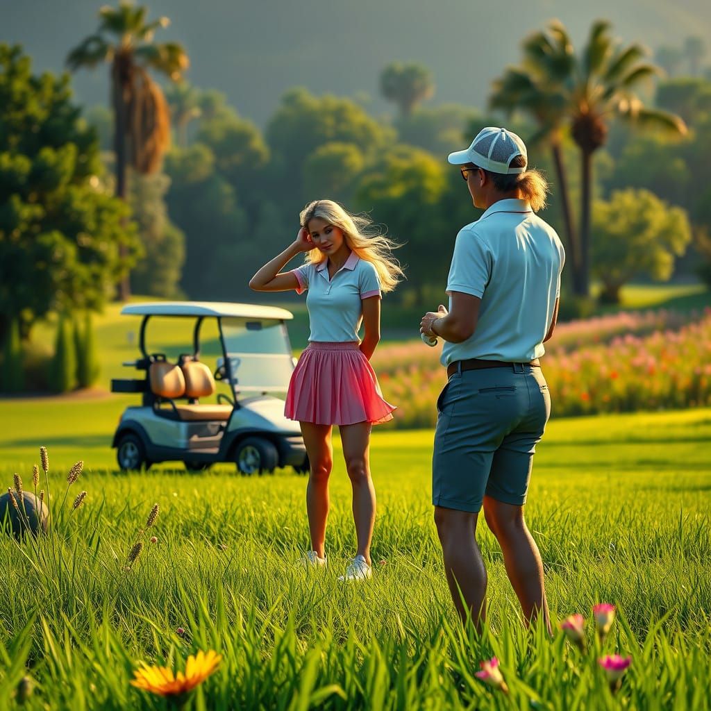 Serene Golfer's Moment of Perfection in a Sun-Kissed Paradis...