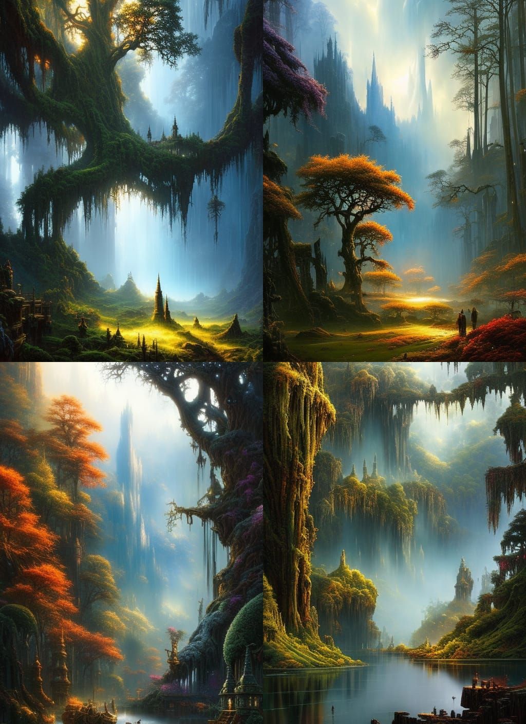 Majestic Giant Tree in Gritty Ethereal Fantasy