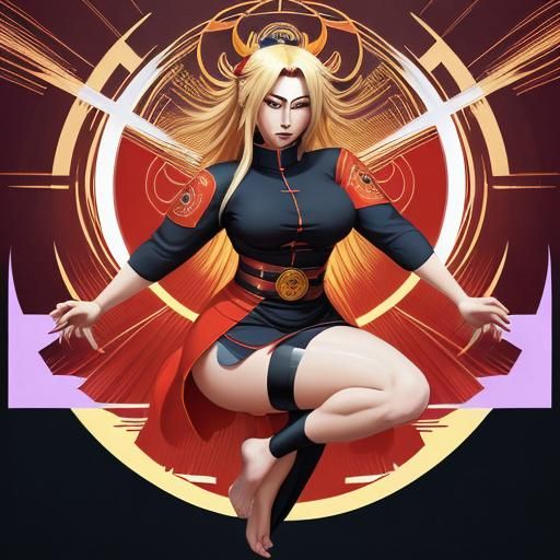 Lady Tsunade as a God in Pop Art Style