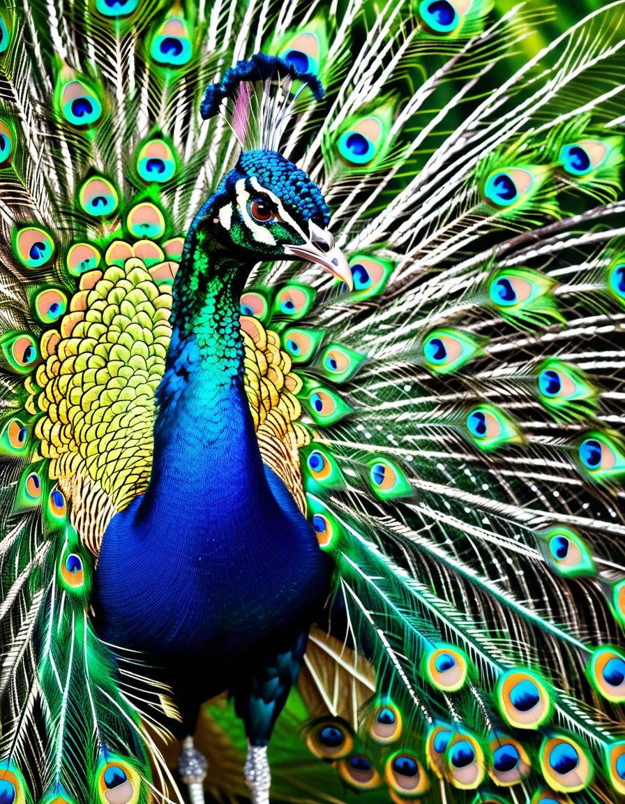 Glimmering Crystal Peacock-Dragon Hybrid