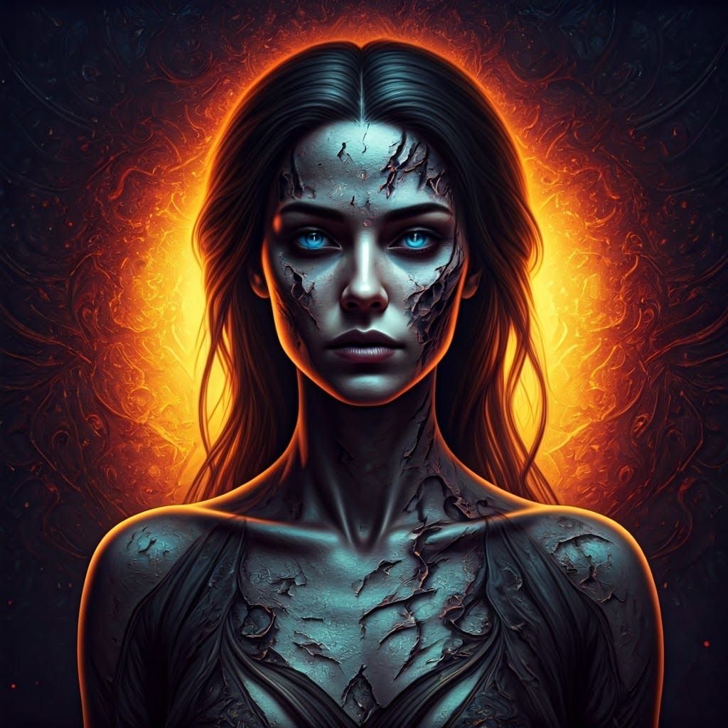 Decaying Skin Female in Mystical Realm