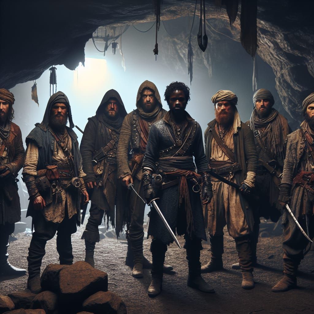 Bandit Raiders Hideout in Fantasy Cave