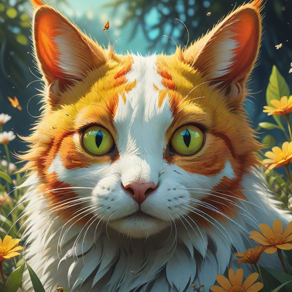 Vibrant Star-Shaped Mandala of Tropical Friends in Whimsical...