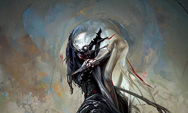 Shadow Slave: Gothic Digital Painting in Watercolor Style