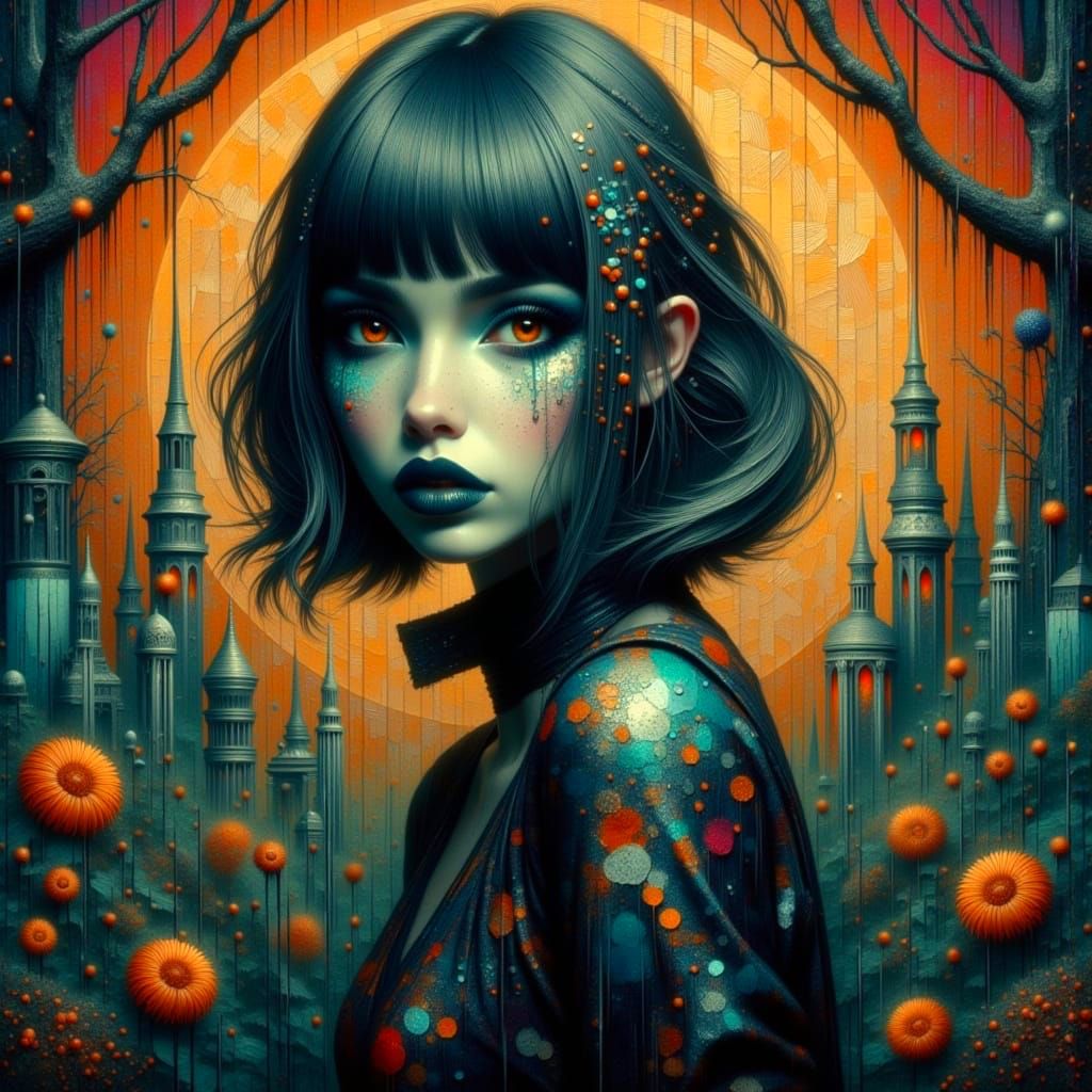 Gothic Beauty on a Beast Rider