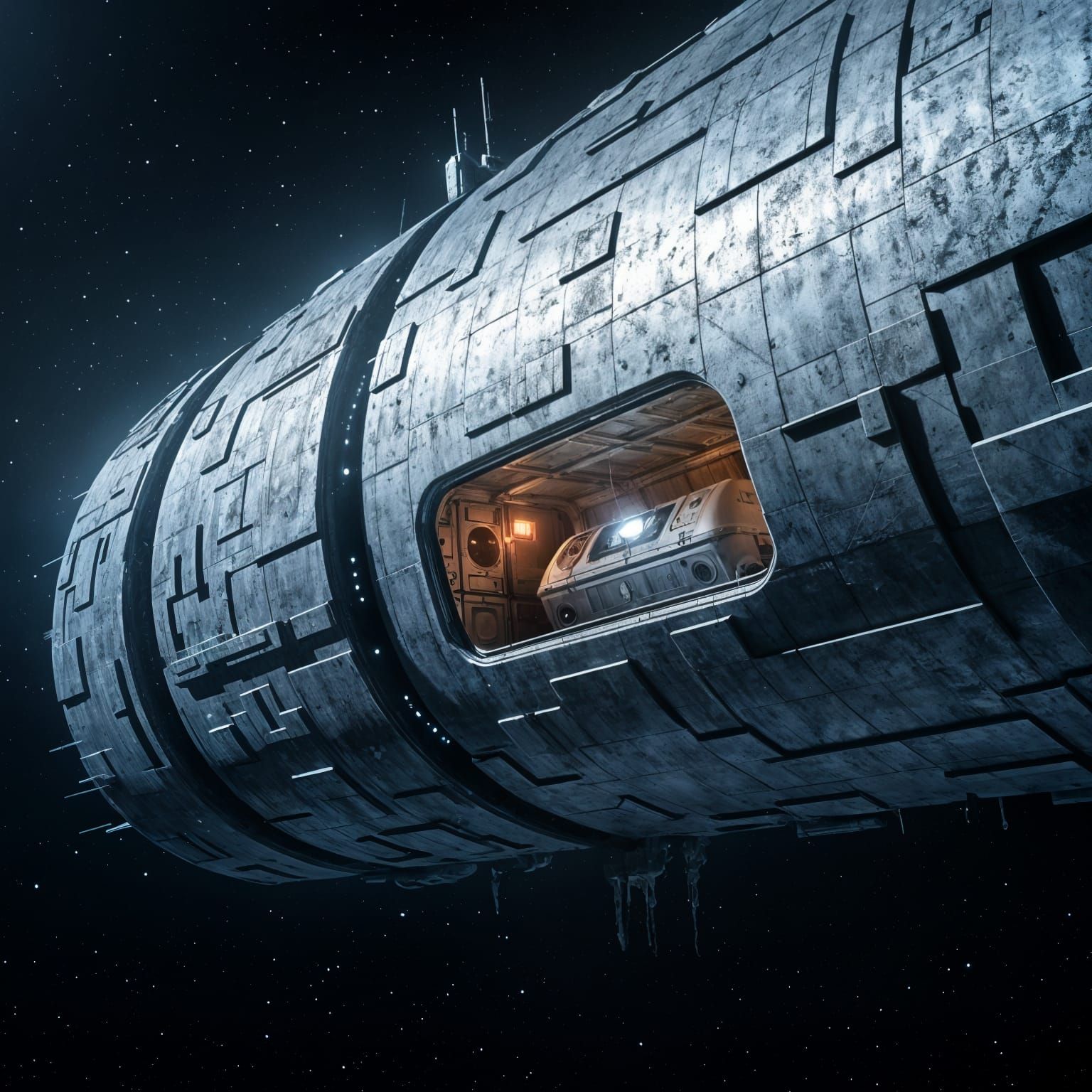 Abandoned Space Station Drifting in the Void