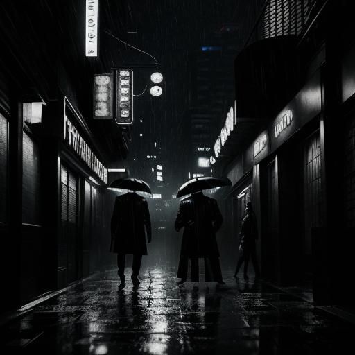 Brooding Anti-Hero in Rain-Soaked City: Film Noir Style