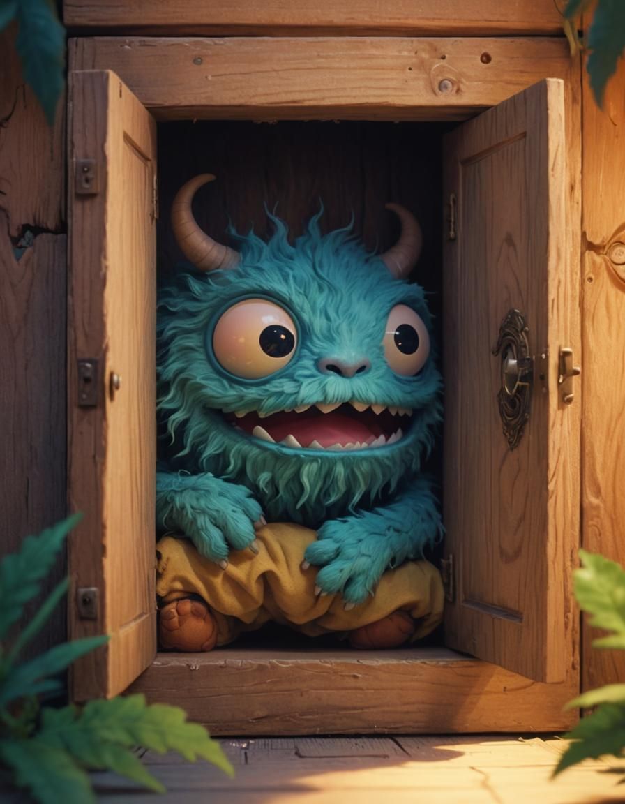 Whimsical Monster Diorama in Miyazaki Style