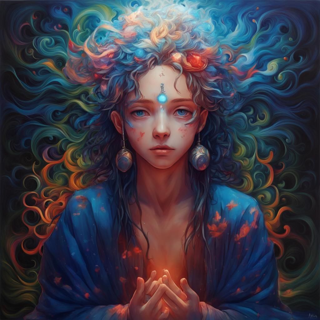 Abstract Soul in Zen: A Surreal Digital Painting