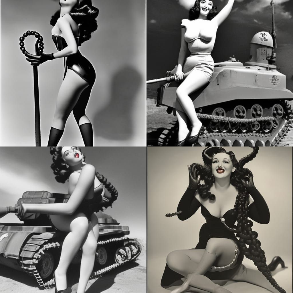 Medusa and Mind Flayer Pinup on Tank