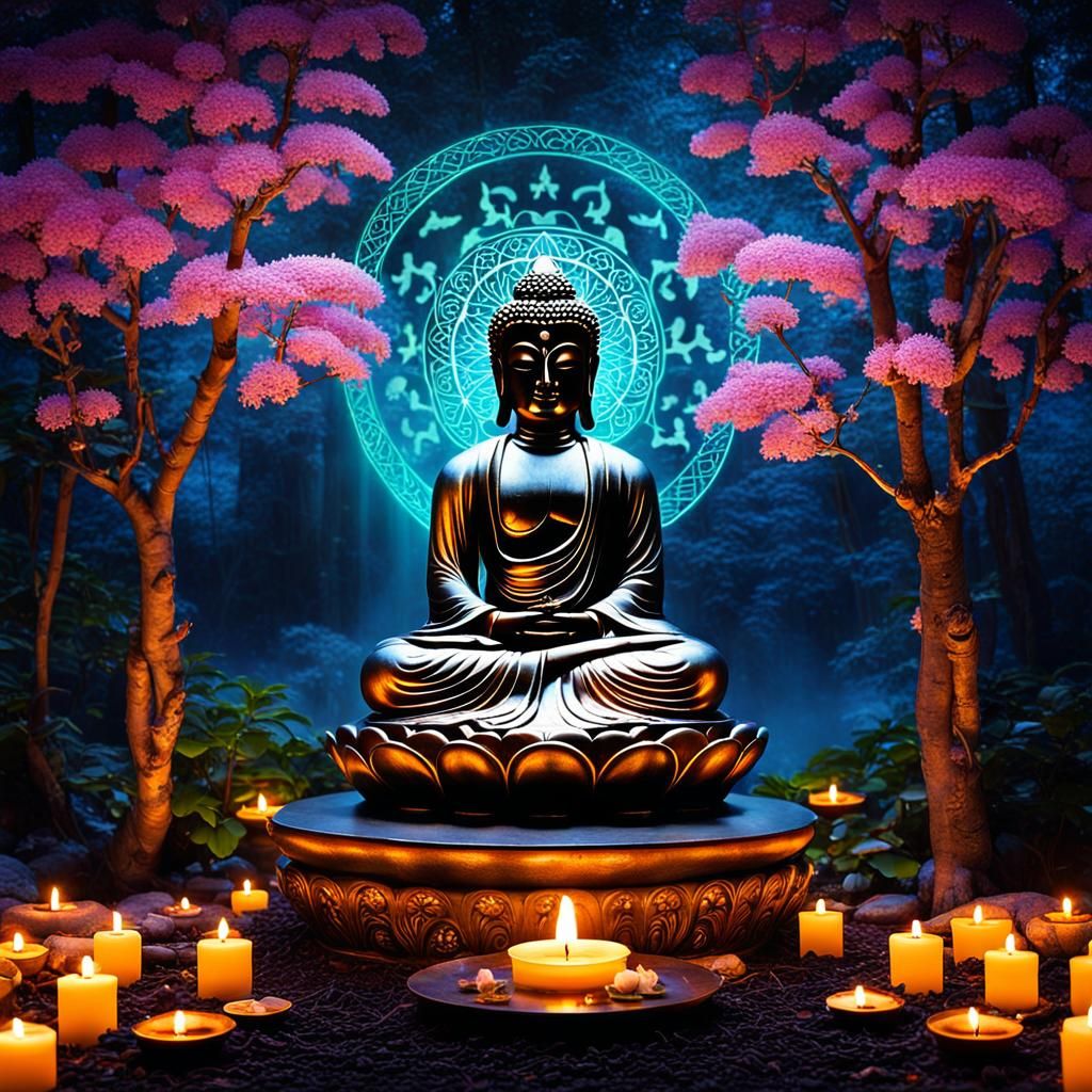 Buddha's Triumph: Enlightenment Over Mortality