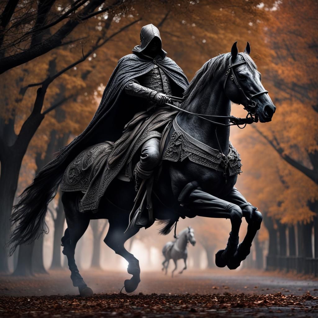 Hyperrealistic Headless Horseman with Intricate Details