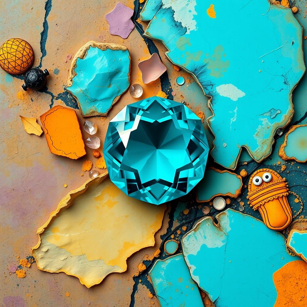 Abstract Turquoise Gemstone Art