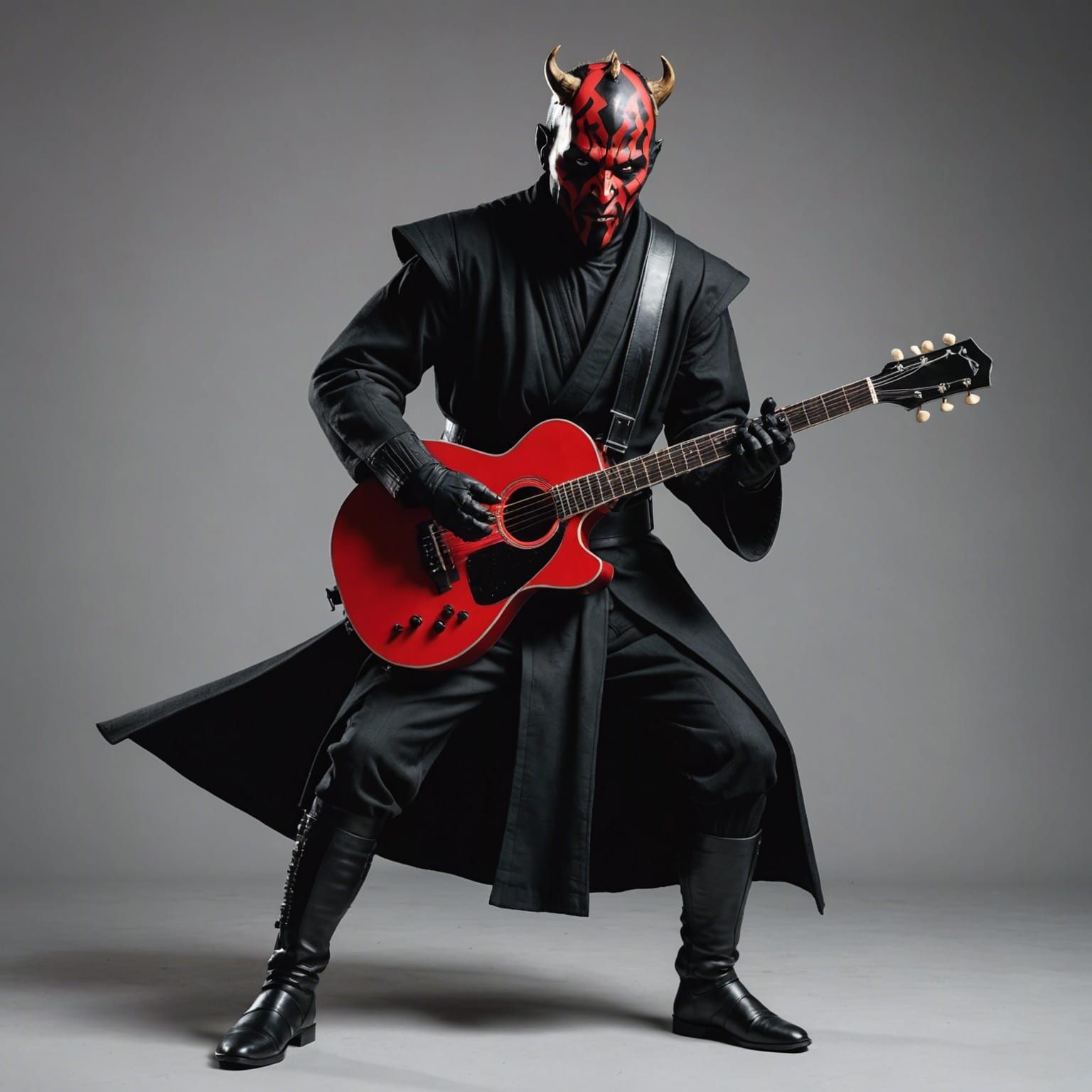 Darth Maul Playing Guitar: Dramatic Pose