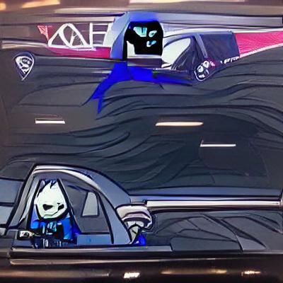 Cartoon Character Drives Tesla