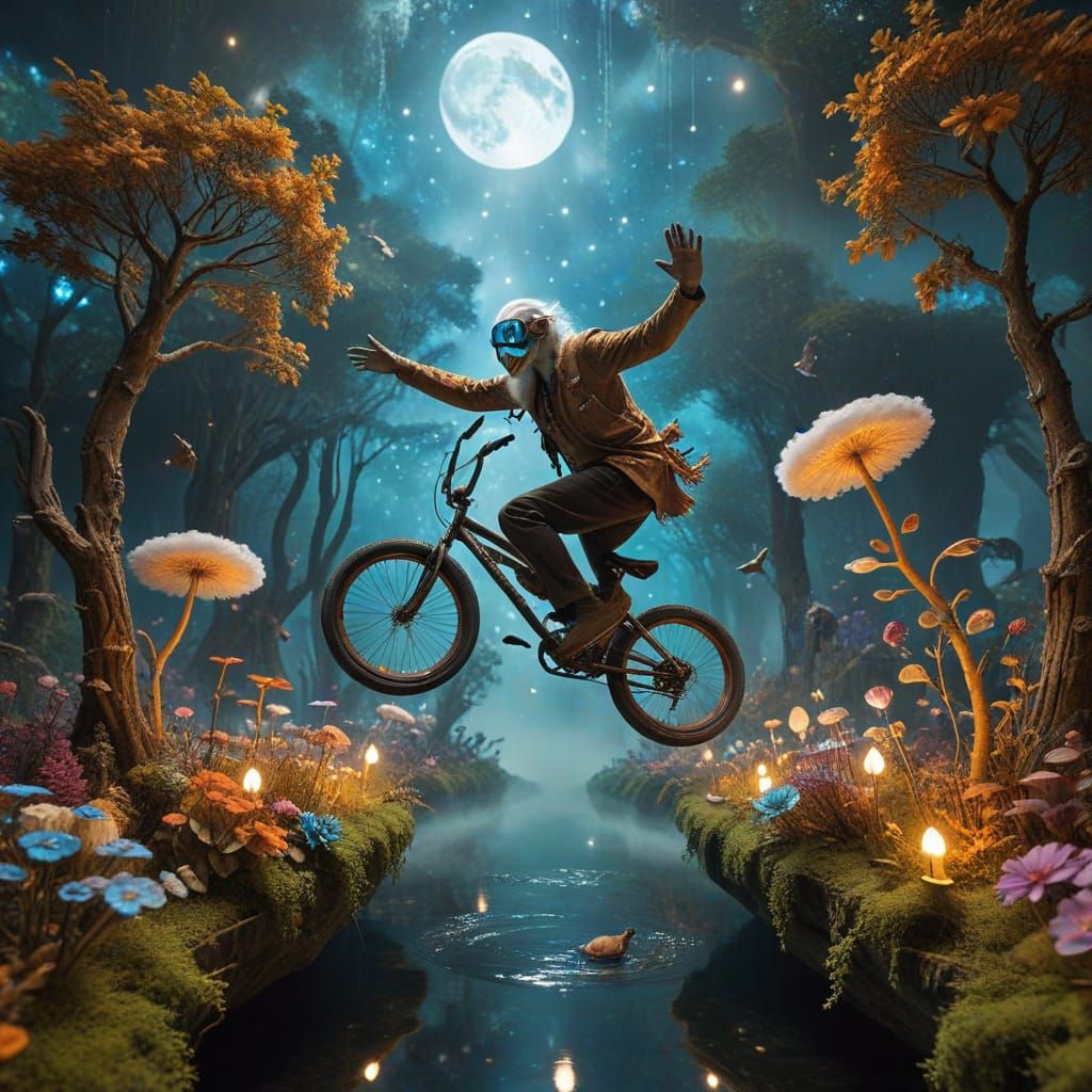 Surreal Floating Island Tea Party in Ethereal Style