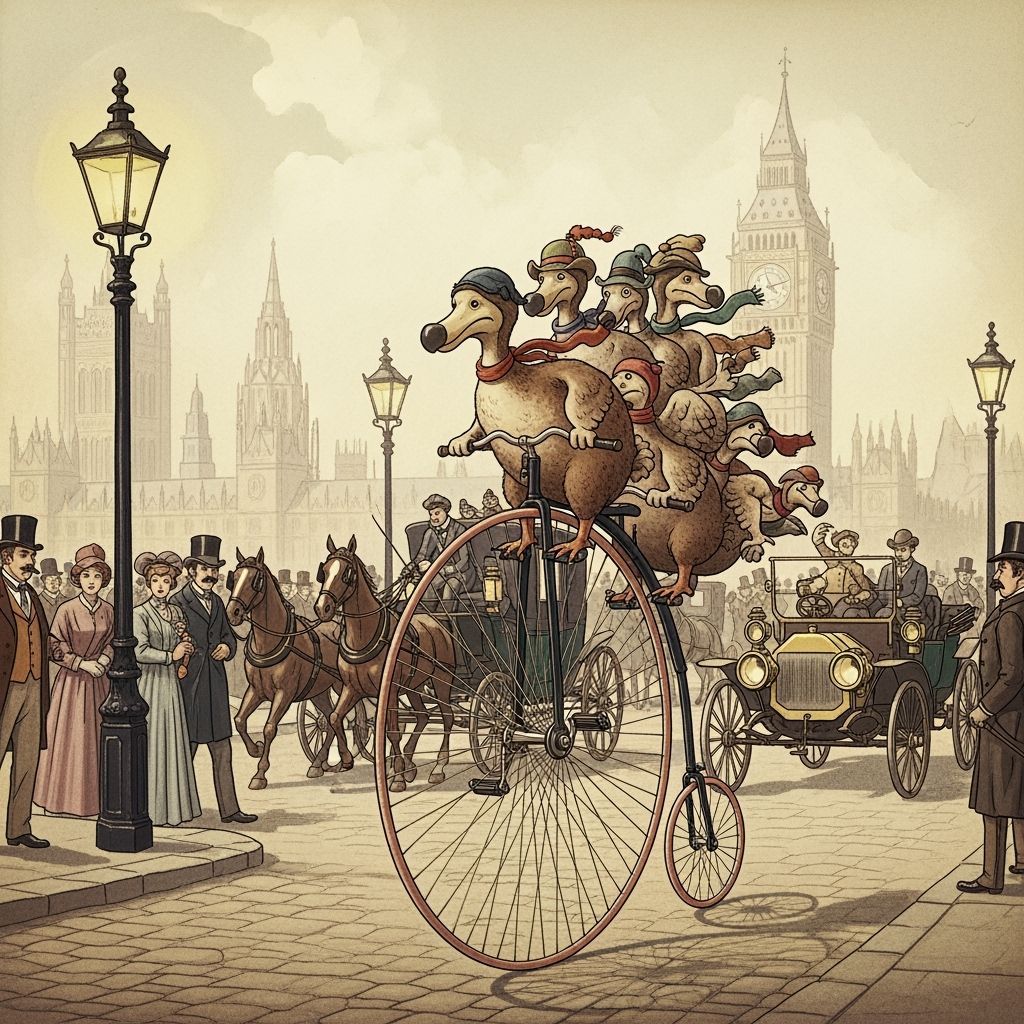 Dodos Cycle Through Victorian London in Storybook Style