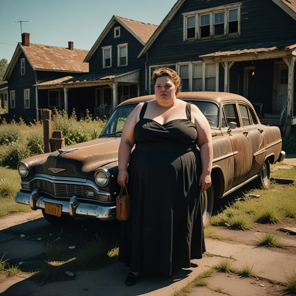 Film Noir Woman in Faded Glory