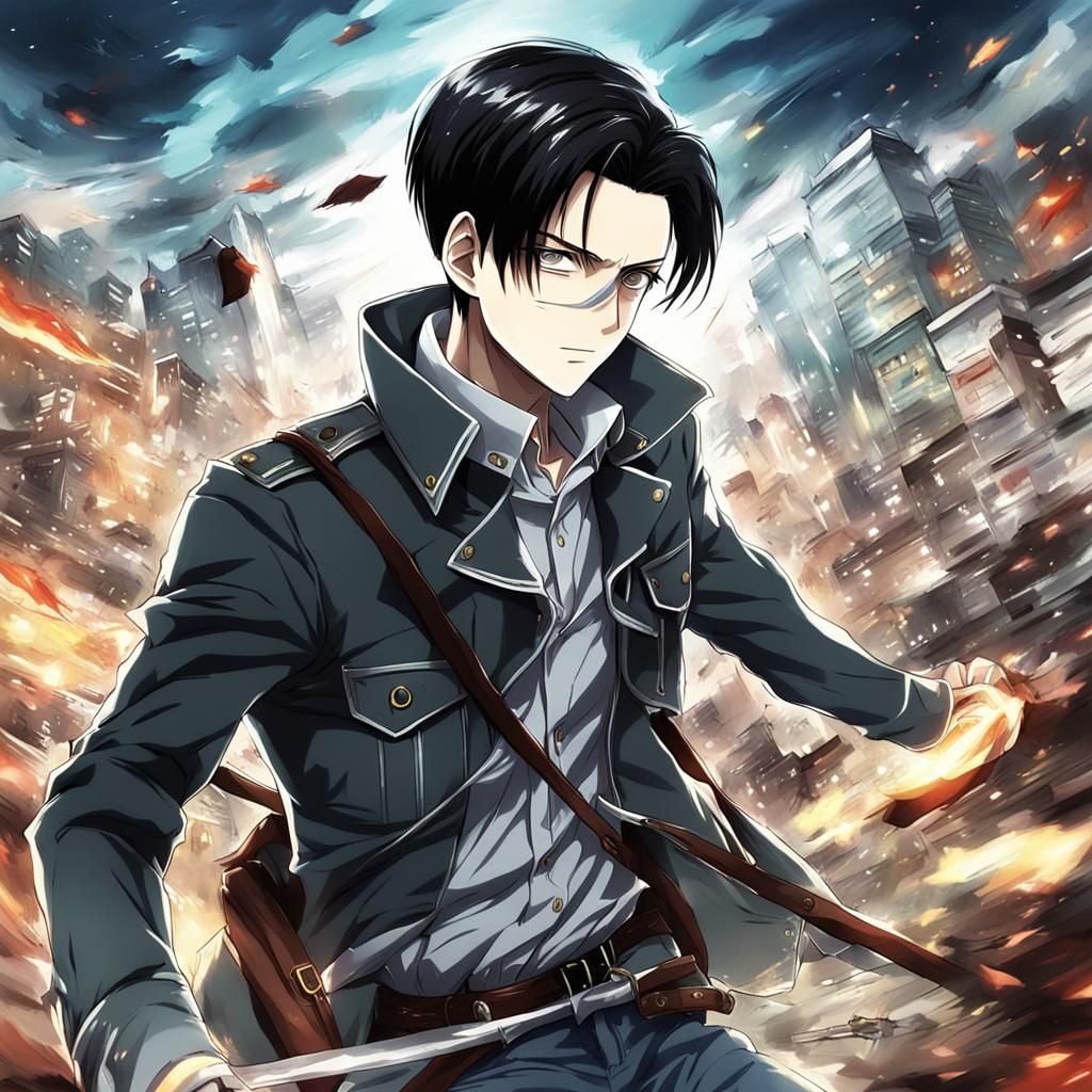 Levi Ackerman in Anime Key Visual Style