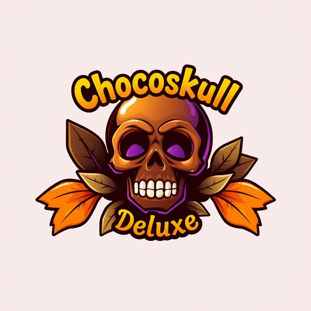 Festive Halloween Candy Logo with Skull Wrapper