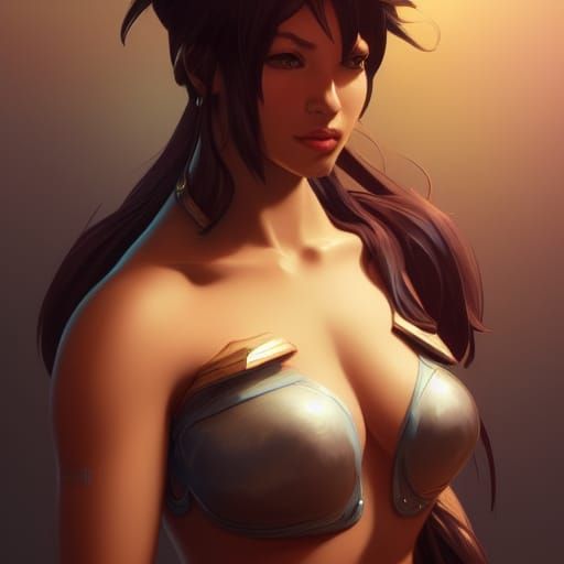 Hyperdetailed Portrait of a Dark-Skinned Miqote