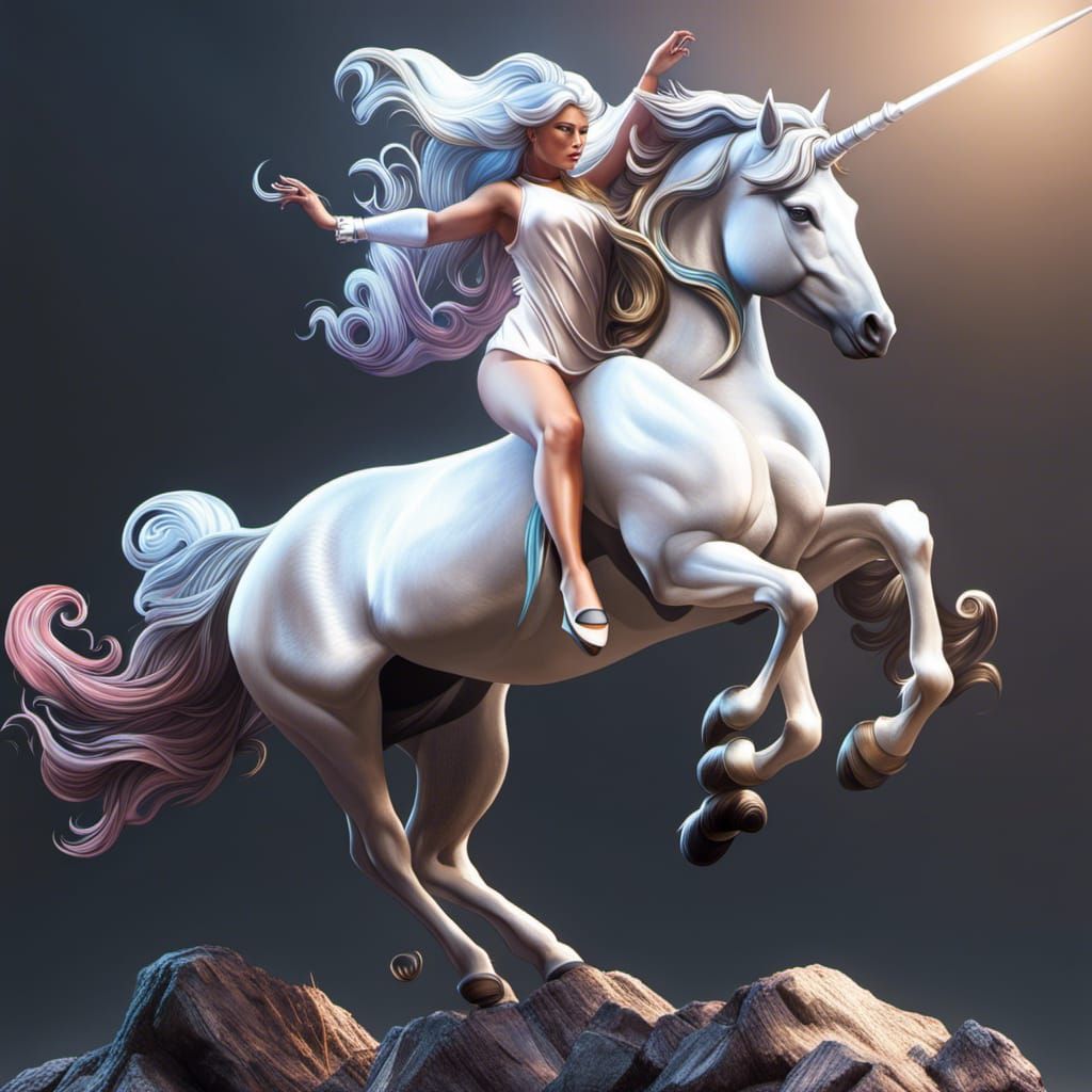 Unicorn Centaur Goddess in Ultra-Detailed Photorealistic Sty...