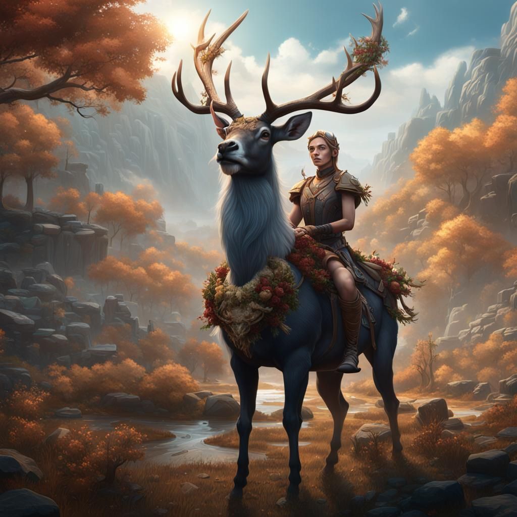 Deer Centaur Girl: Fantasy Concept Art