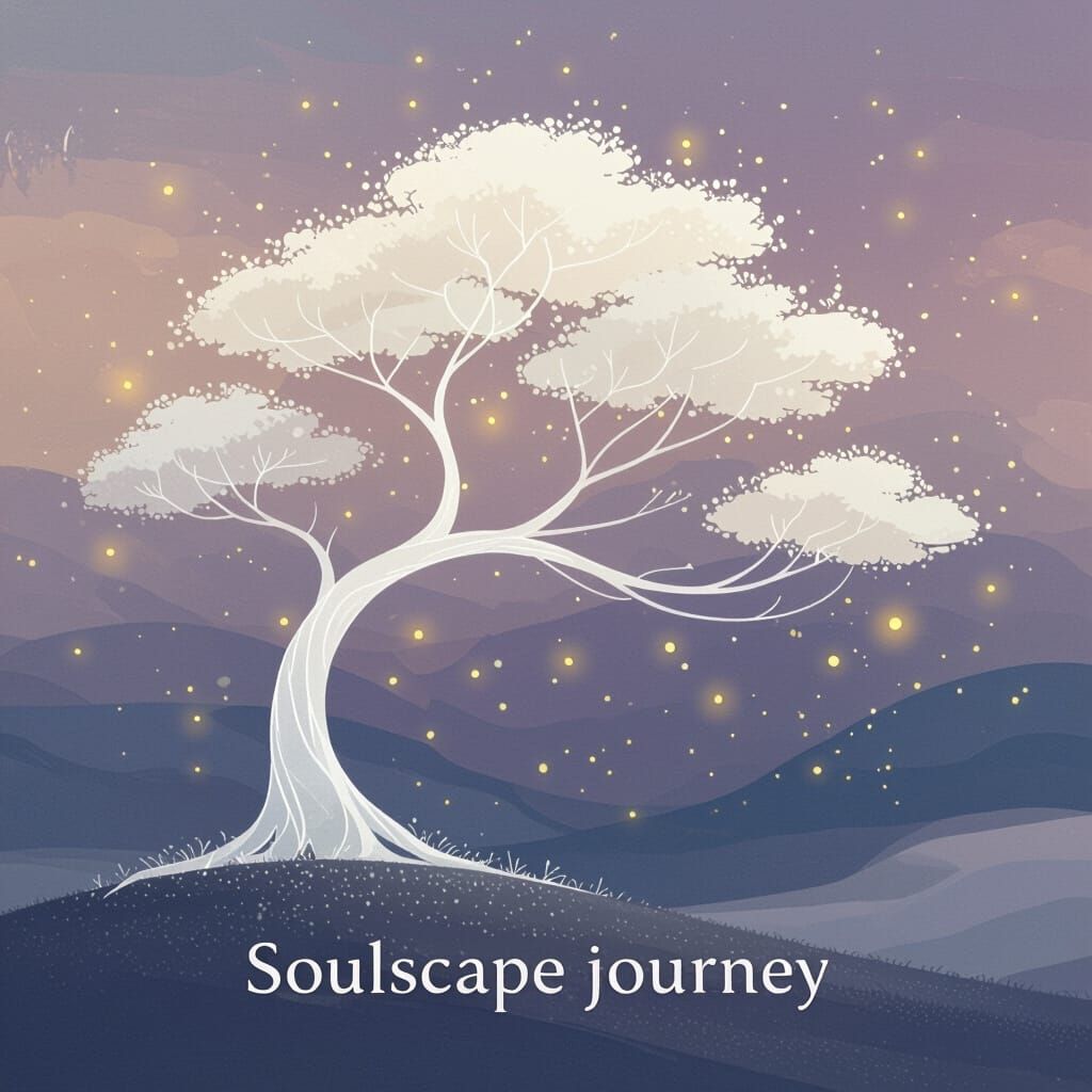 Minimalist White Tree Illustration for Soulscape Journey