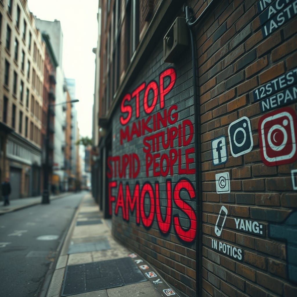 Urban Street Art Demands End to Superficial Fame