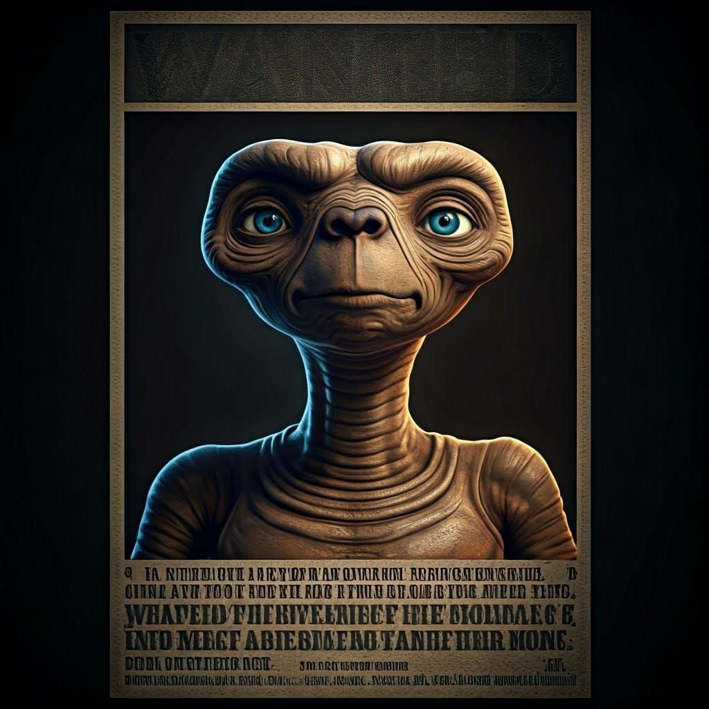 E.T. Wanted Poster: High-Resolution Digital Art