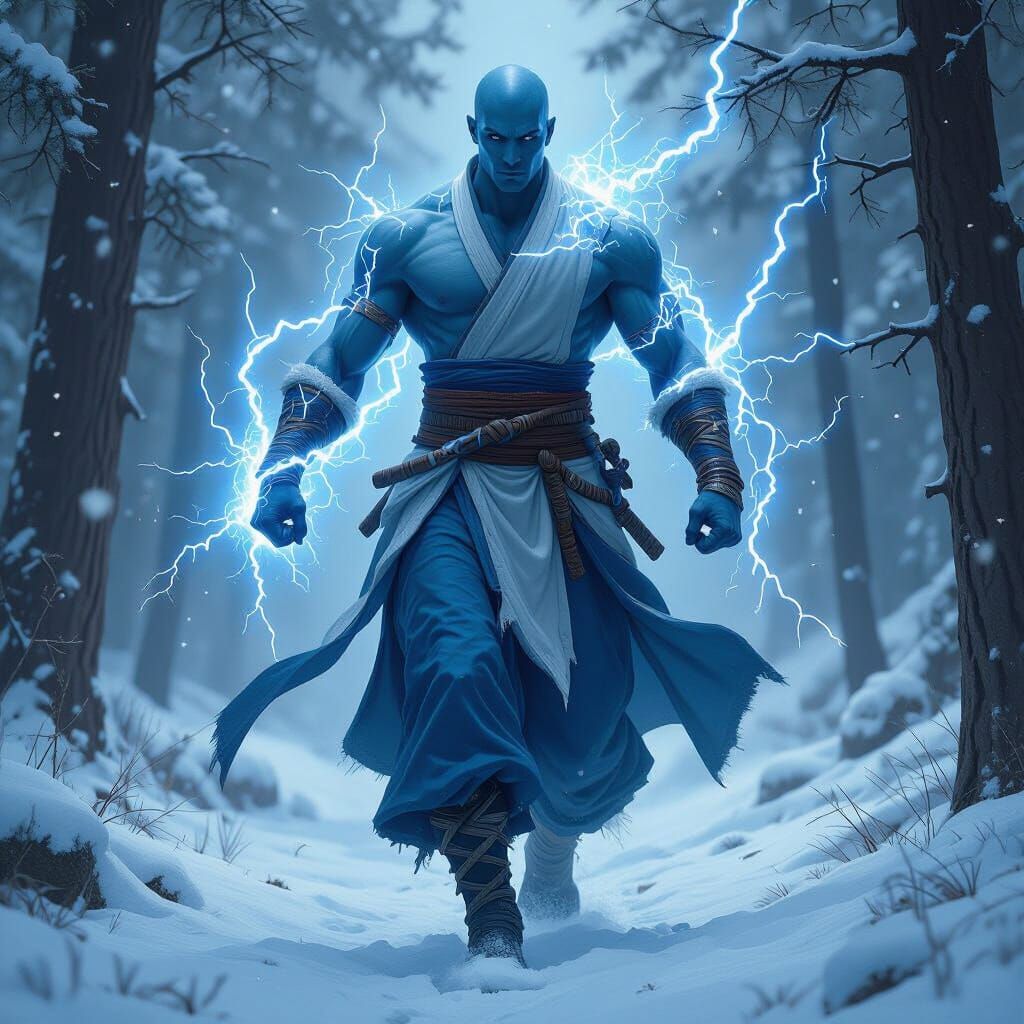 Frost Giant Elemental Monk in Fantasy Concept Art