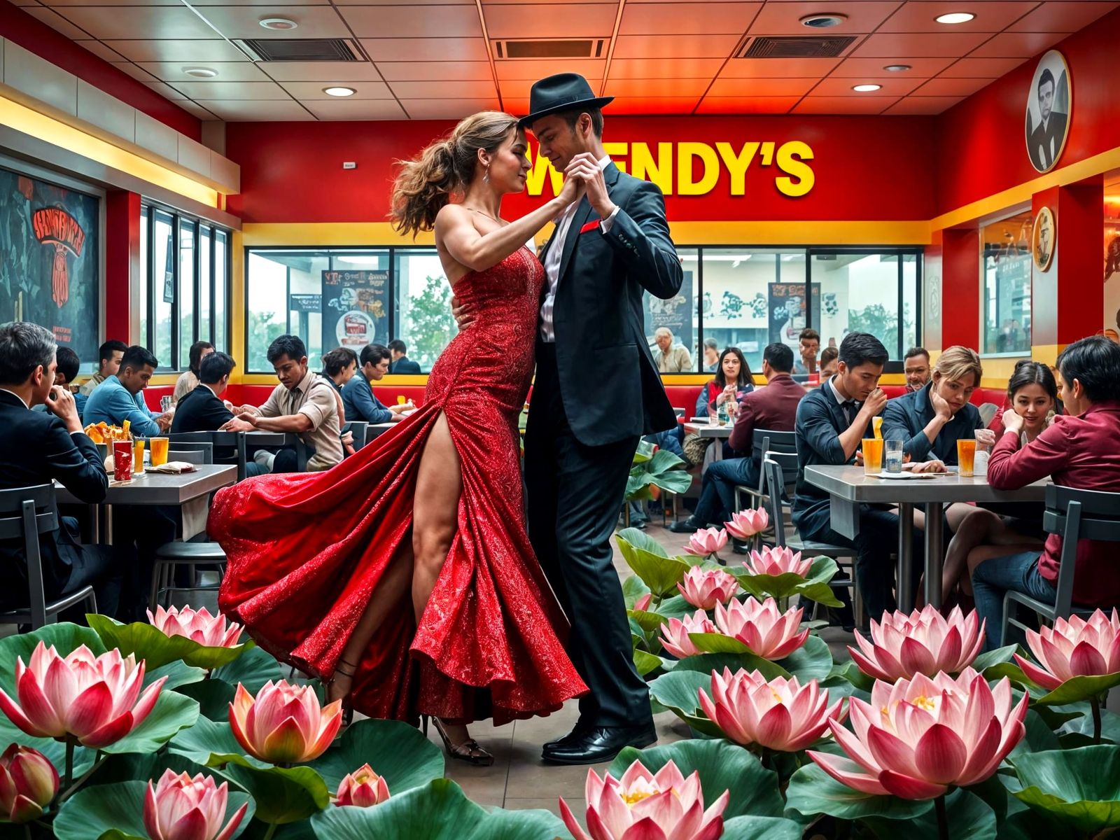 Tango in a Lotus Garden at Wendy's