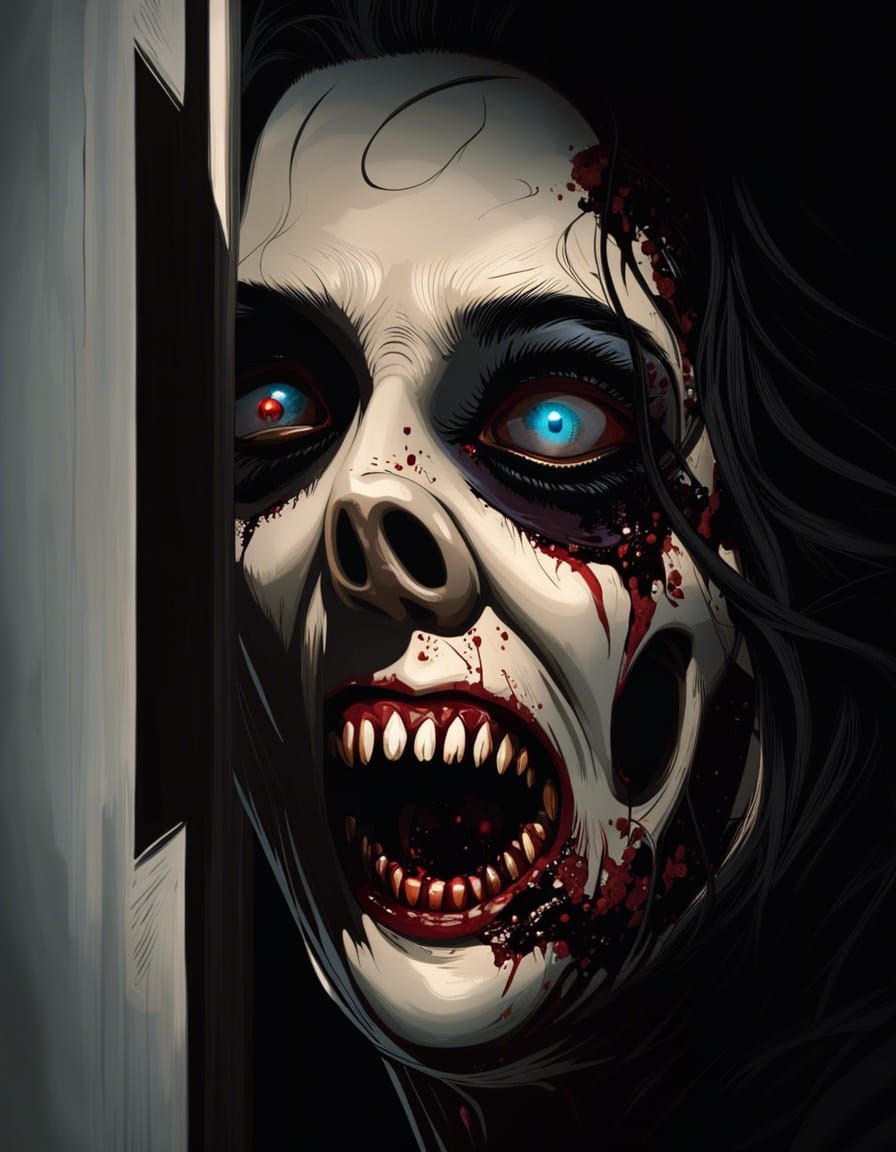 Visceral Body Horror in a Dark Corridor