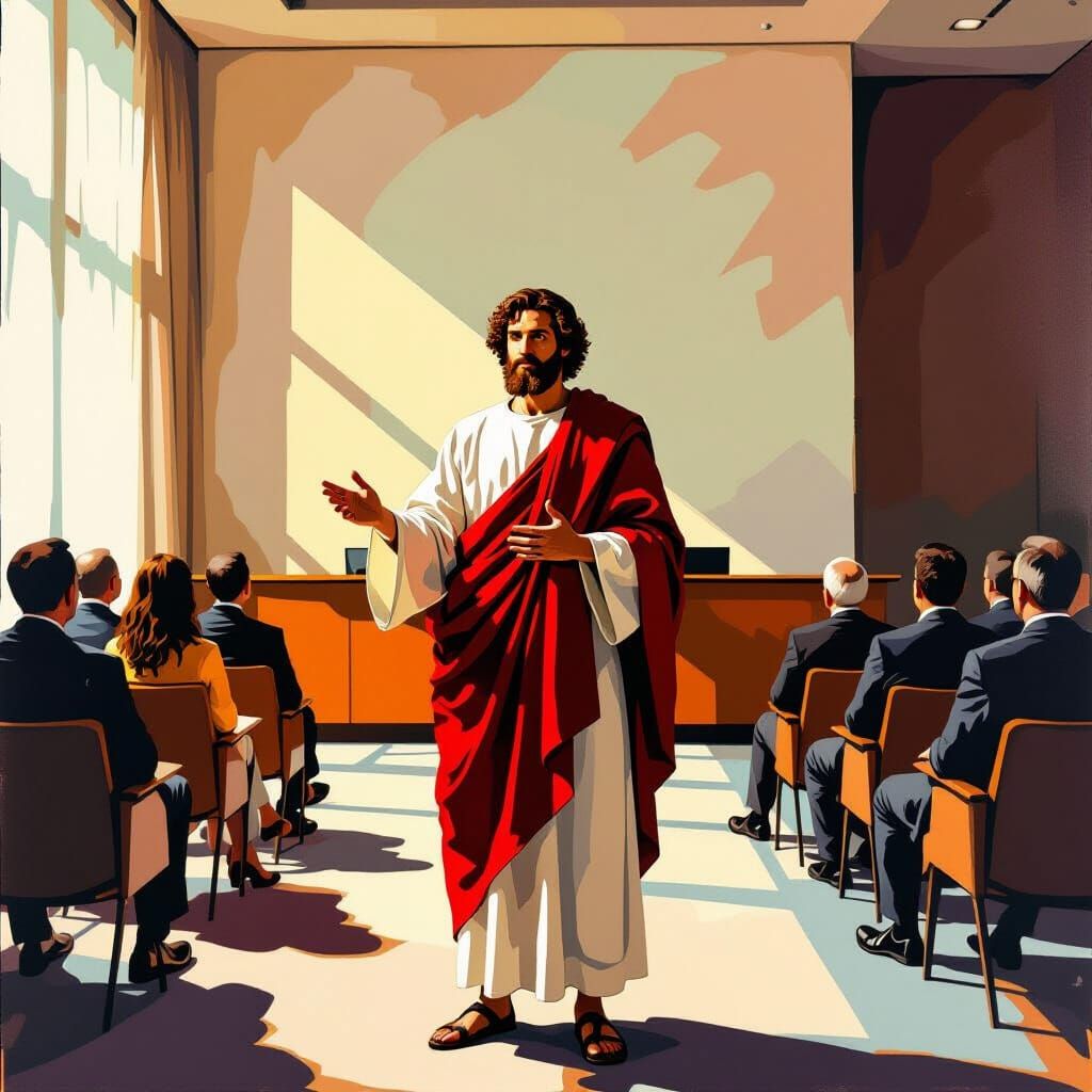 Apostle Timothy Addresses Modern Conference in DCAU Style