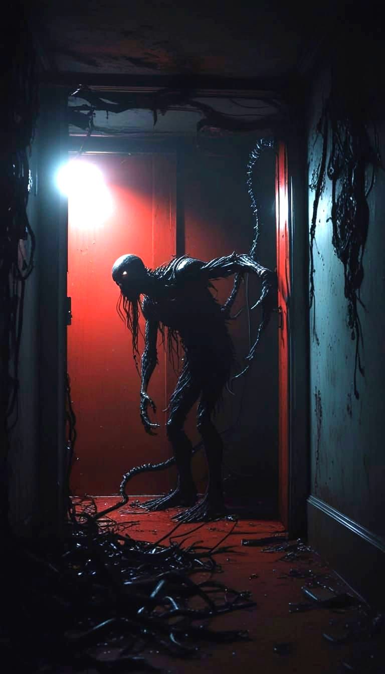 Dark, Alien Landscape in H.R. Giger Style