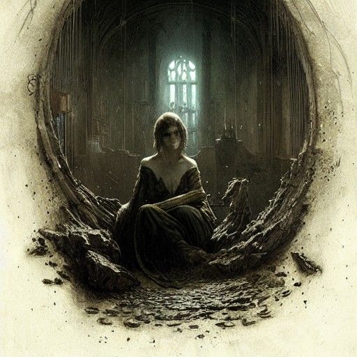 Anxiety: A Horror Scene in Doré-Rutkowski Style