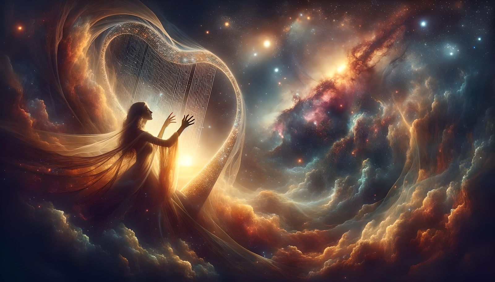 Celestial Harpist Creates Cosmic Symphony