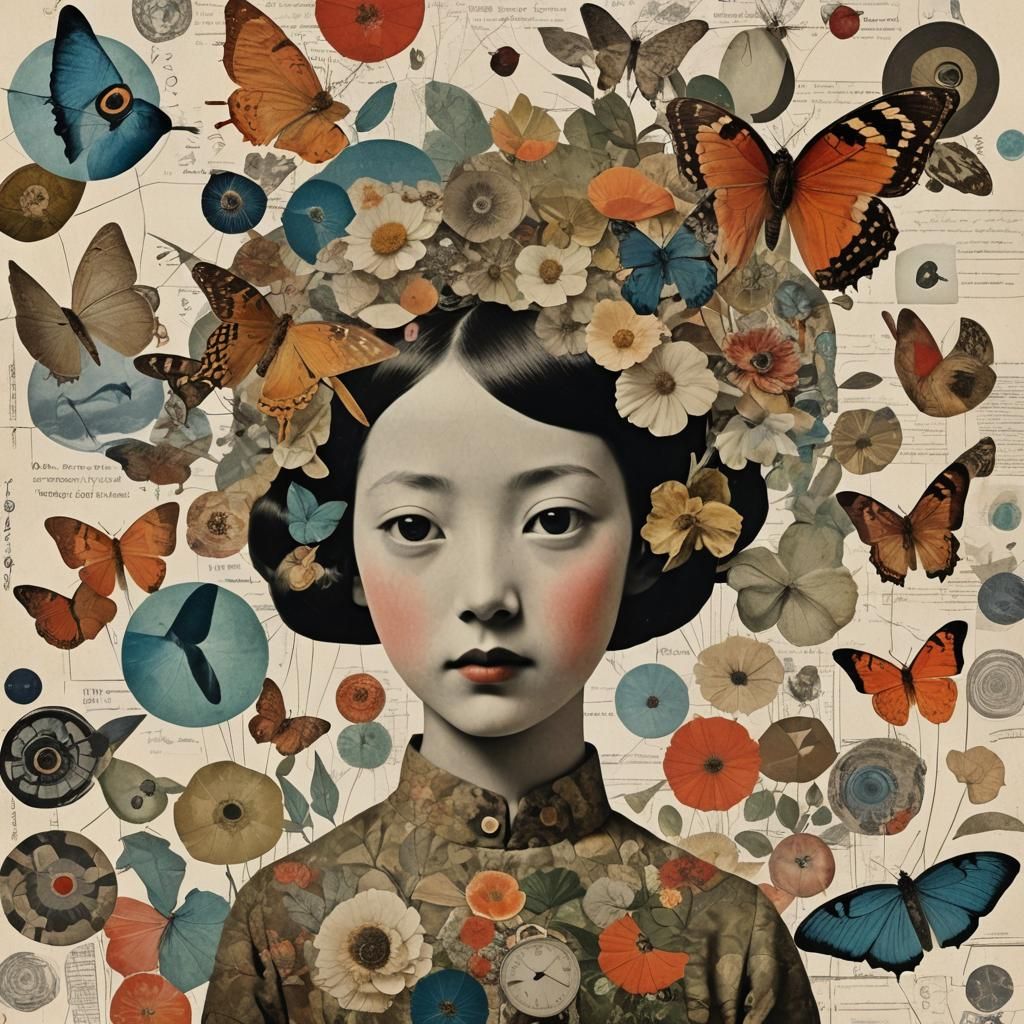 Surreal Digital Collage in Vintage Style