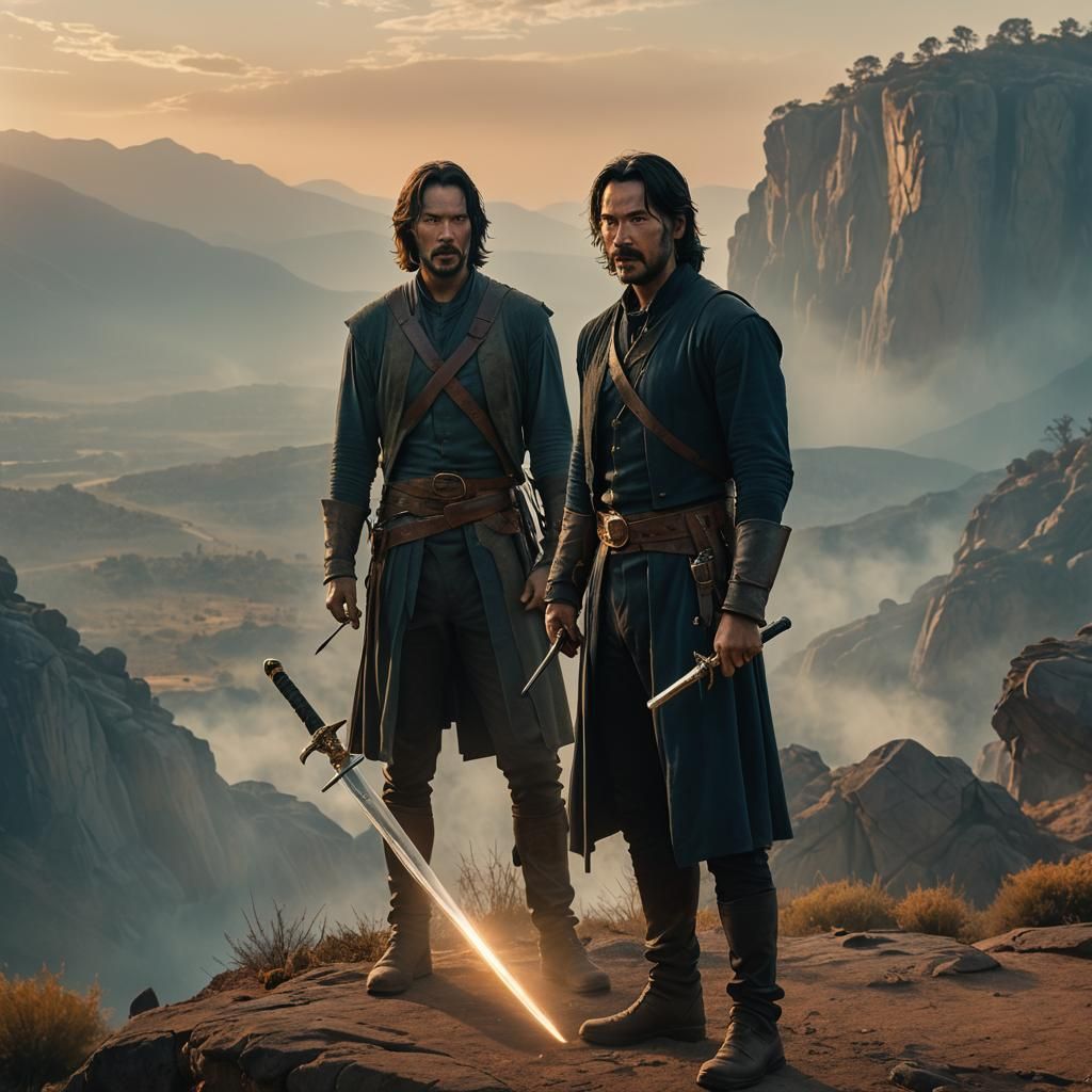 Mystical Warrior in a Cinematic Landscape