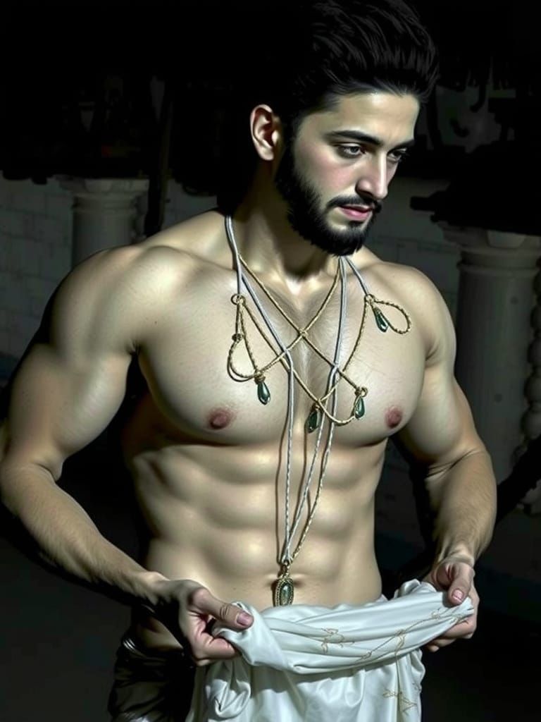 Classical Greek Prince in Indian Temple Setting