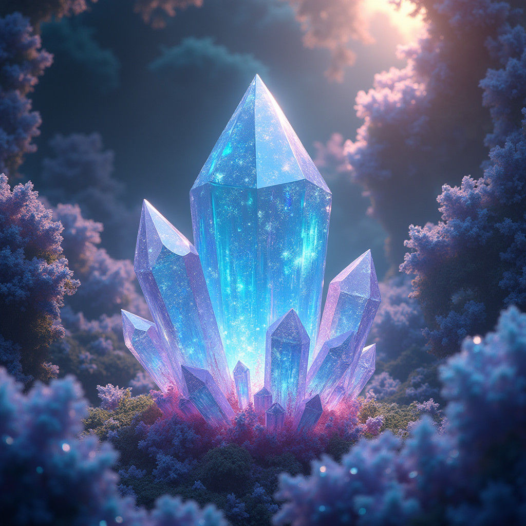 Xtramental Crystal in Shimmering Ghibli Landscape