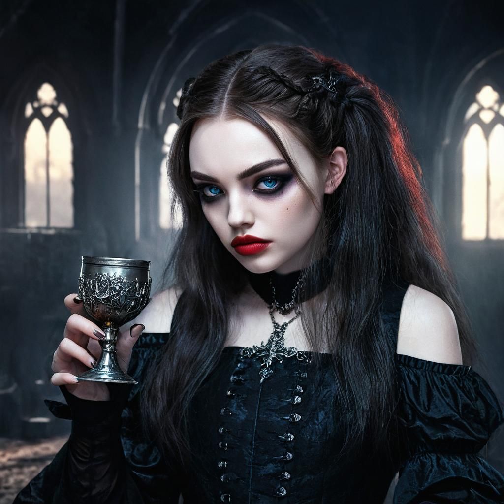Vampire Portrait in Dark Fantasy Style