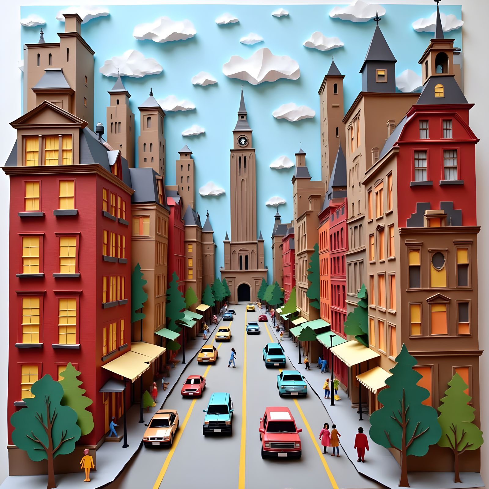 Origami Times Square in NYC with Textured Materials