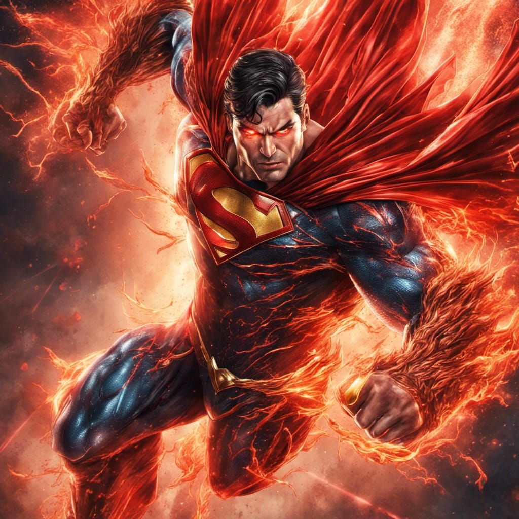 Demonic Phoenix Force Superman in Red Armour