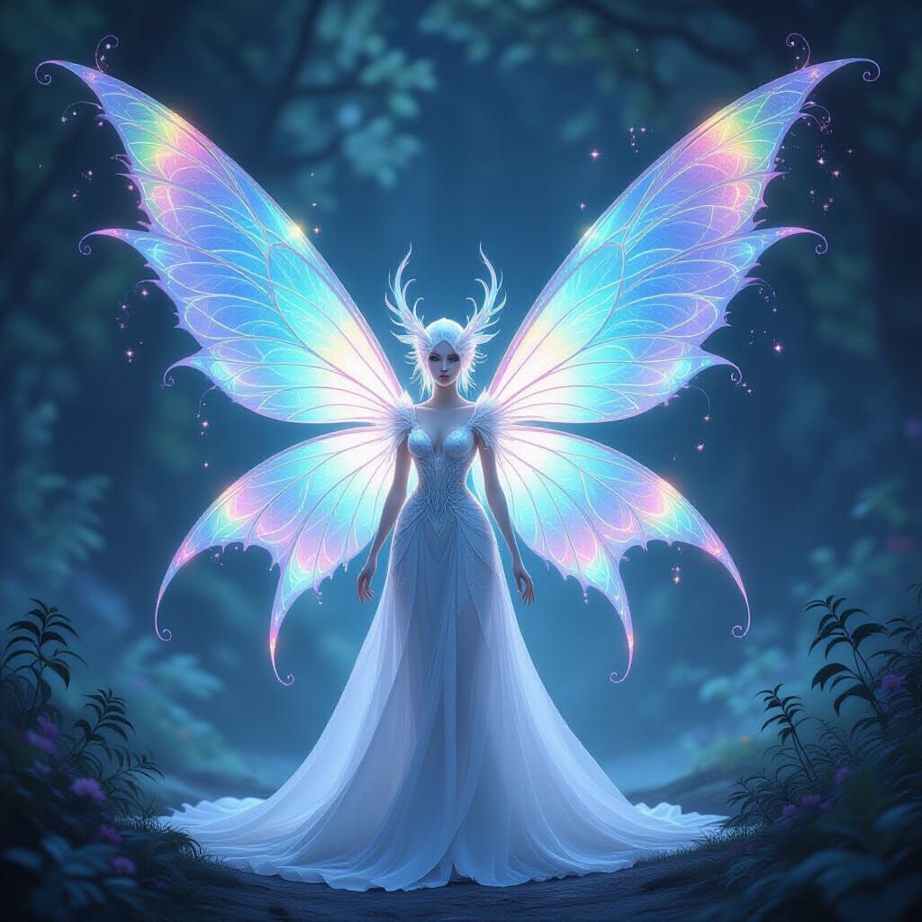 Ethereal Iridescent Fairy in Dreamlike Fantasy Style