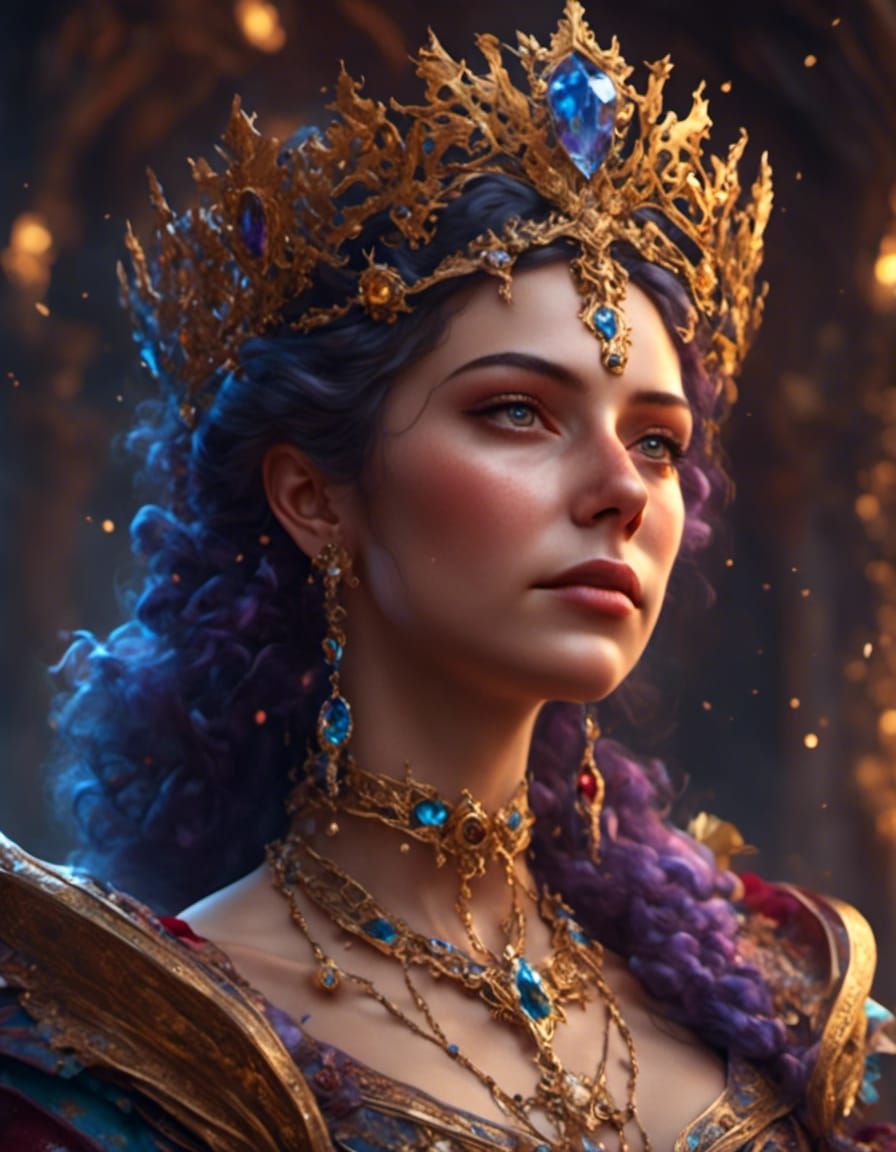 Hyperrealistic Portrait of a Queen in Regal Clothing