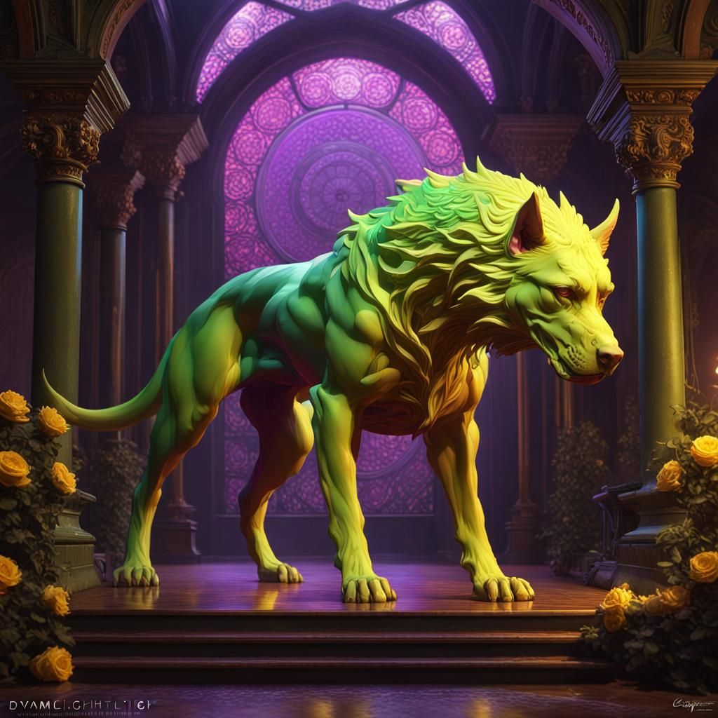 Draconic Dog: A Hyperdetailed Dark Fantasy Concept