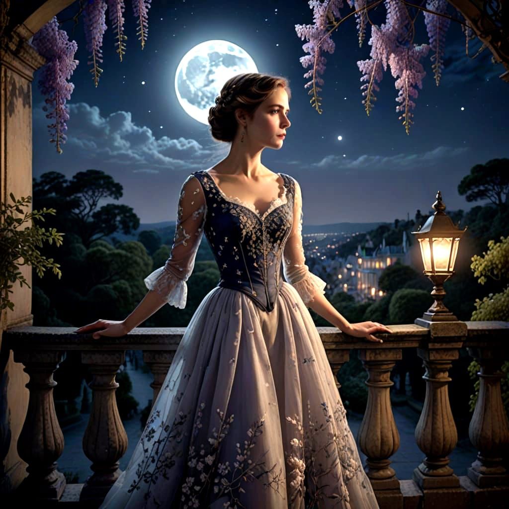 Regency Romance: Moonlight Terrace Embrace
